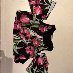 flower print crop top clover canyon